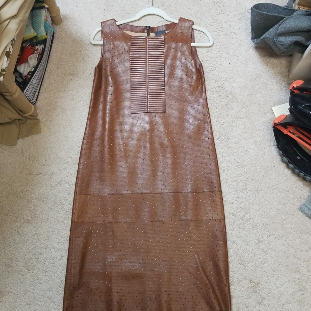 Fendi sleeveless leather dress